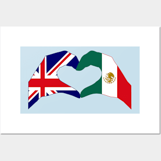 We Heart UK & Mexico Patriot Flag Series Posters and Art